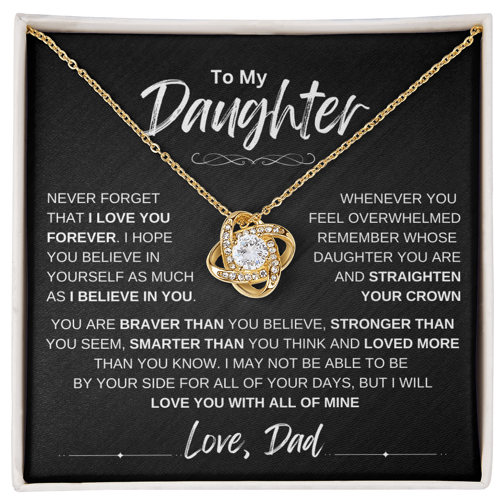 To My Daughter Love knot Necklace | Never Forget That I Love You Daughter From Dad
