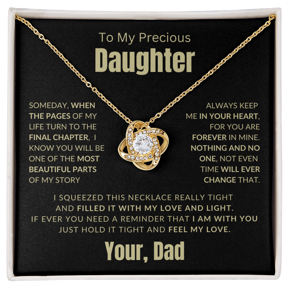 To My Daughter | Someday, When the Pages Of My Life Turn | Love knot Necklace