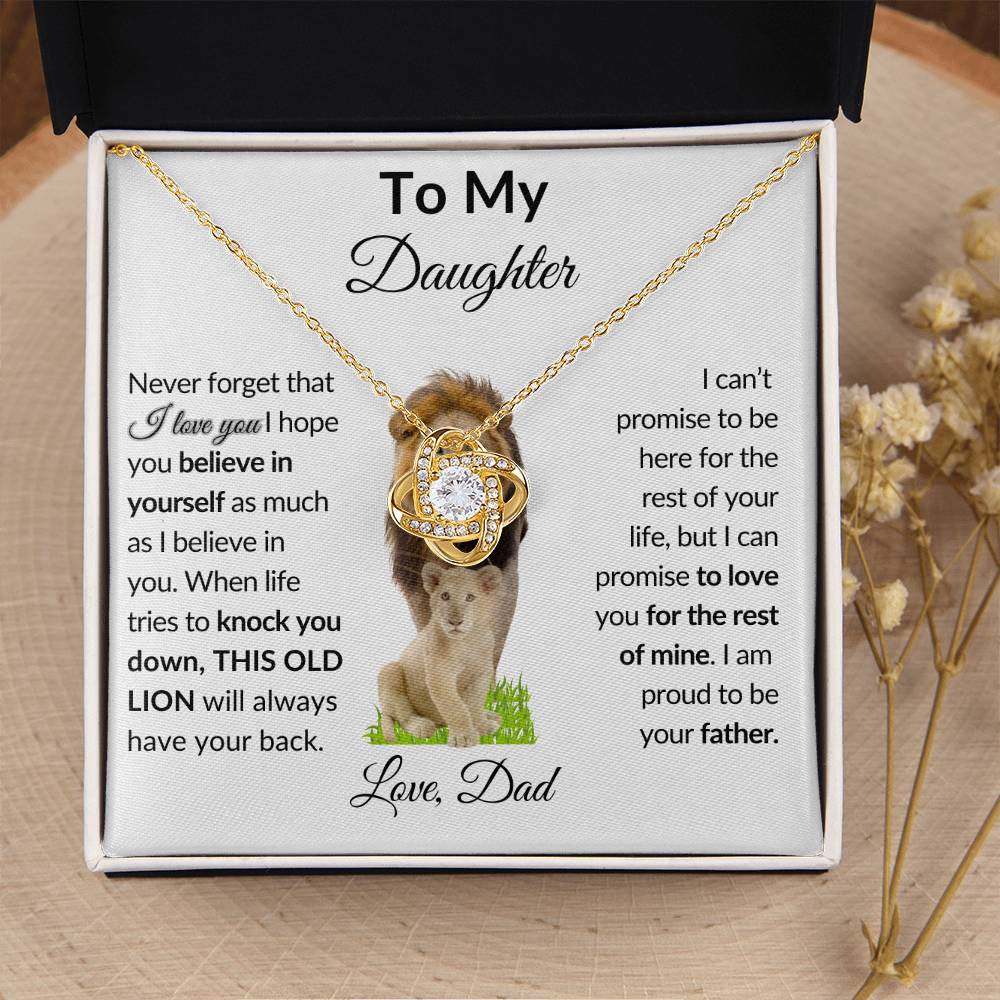 To My Daughter From Dad | Love Knot Necklace | Special Occasion Gift