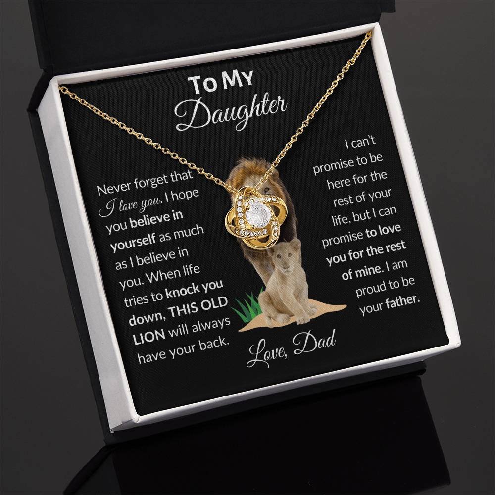 To My Daughter From Dad | Love Knot Necklace | Special Occasion Gift