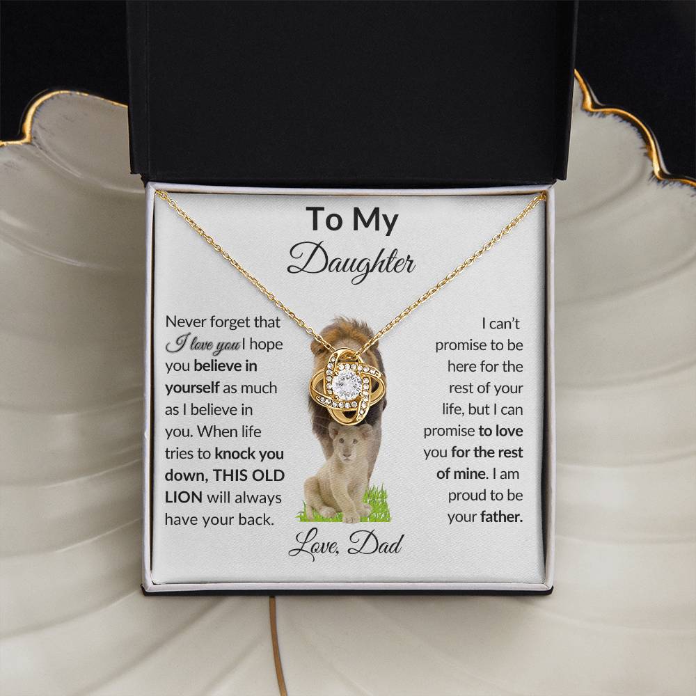 To My Daughter From Dad | Love Knot Necklace | Special Occasion Gift