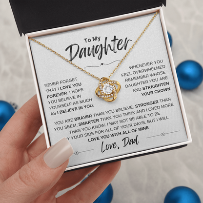 To My Daughter Love knot Necklace | Never Forget That I Love You | Daughter From Dad