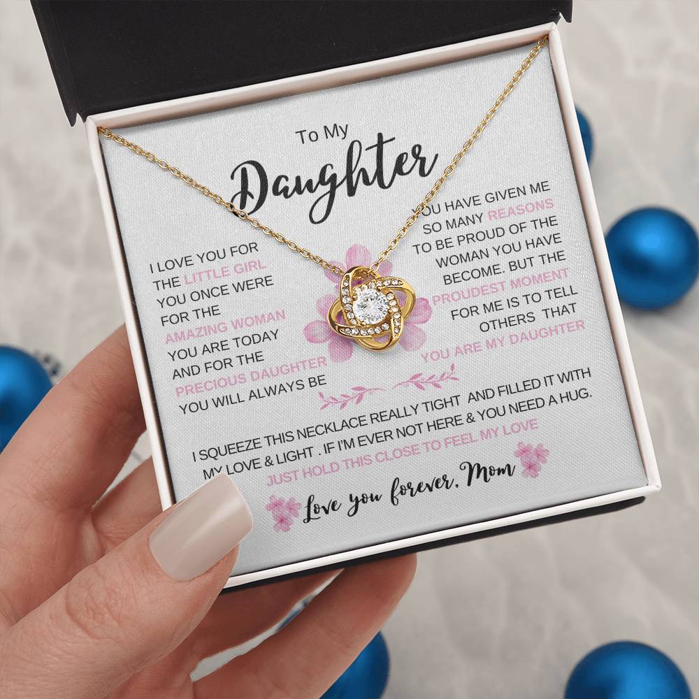 To My Daughter From Dad |  Love knot Necklace | Perfect Daughter Gift