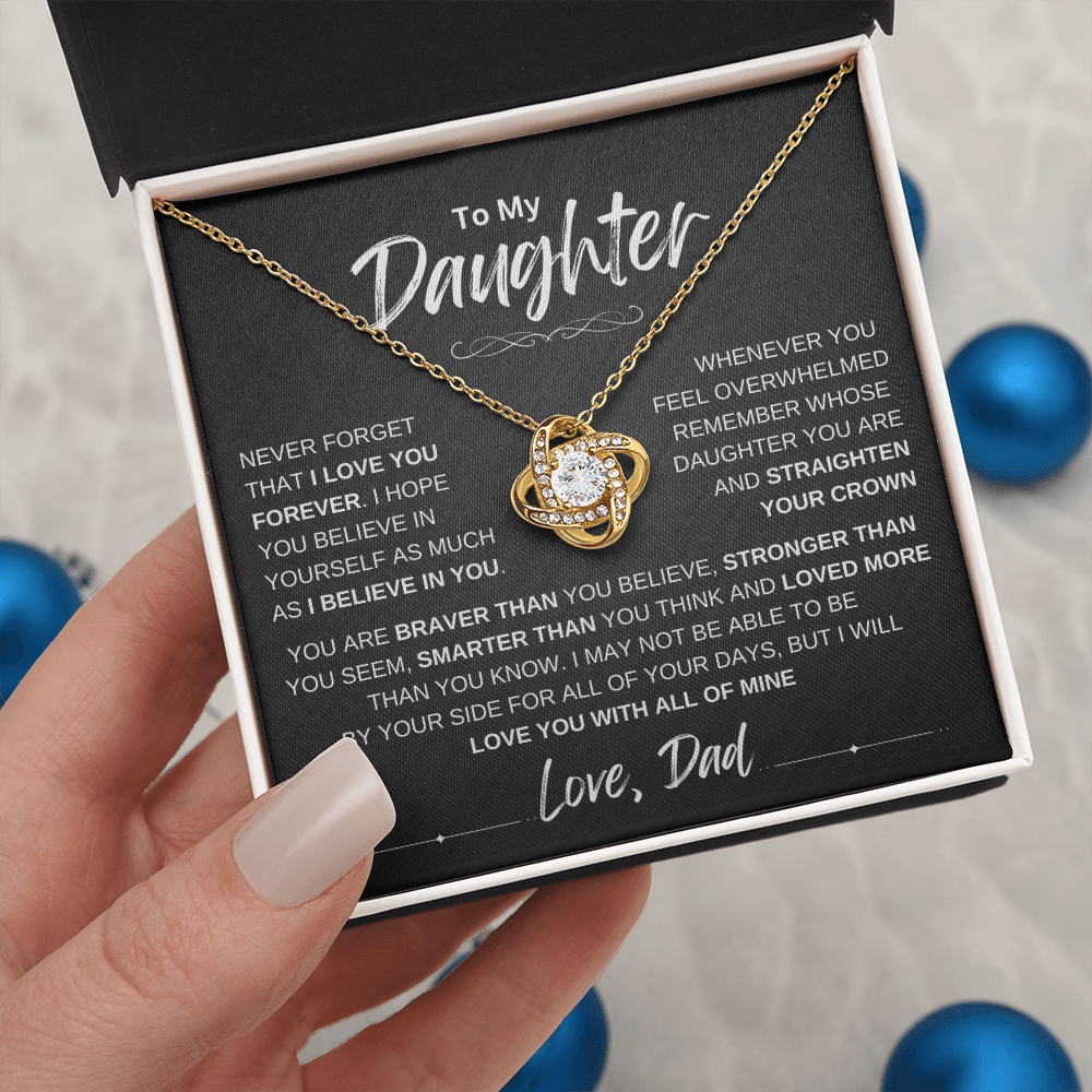 To My Daughter Love knot Necklace | Never Forget That I Love You Daughter From Dad