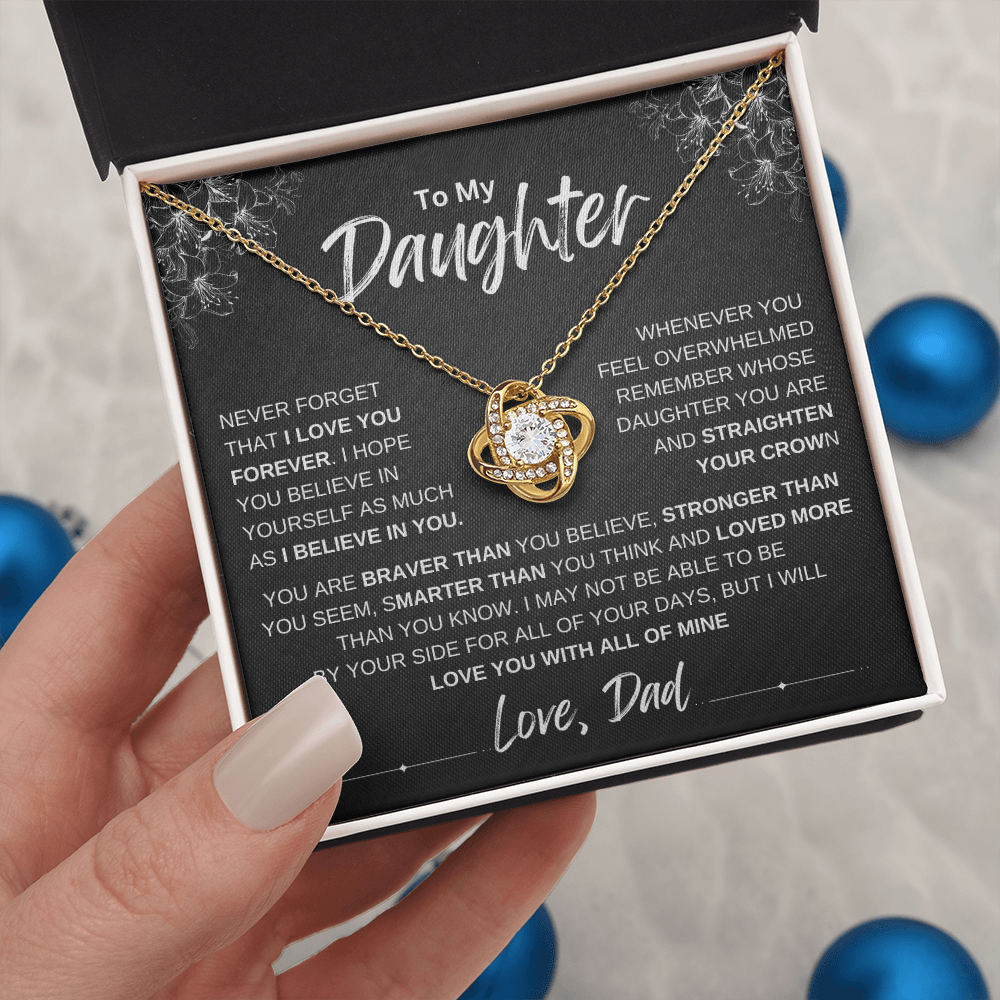 To My Daughter Love knot Necklace | Never Forget That I Love You Daughter From Dad