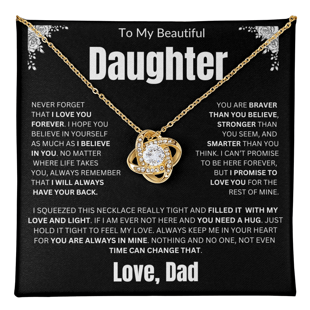 To My Daughter | Never Forget I Love You Forever | Love knot Necklace