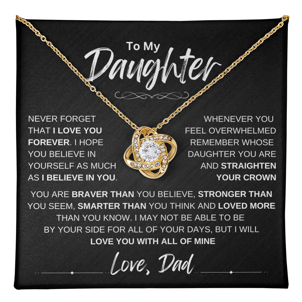 To My Daughter Love knot Necklace | Never Forget That I Love You Daughter From Dad