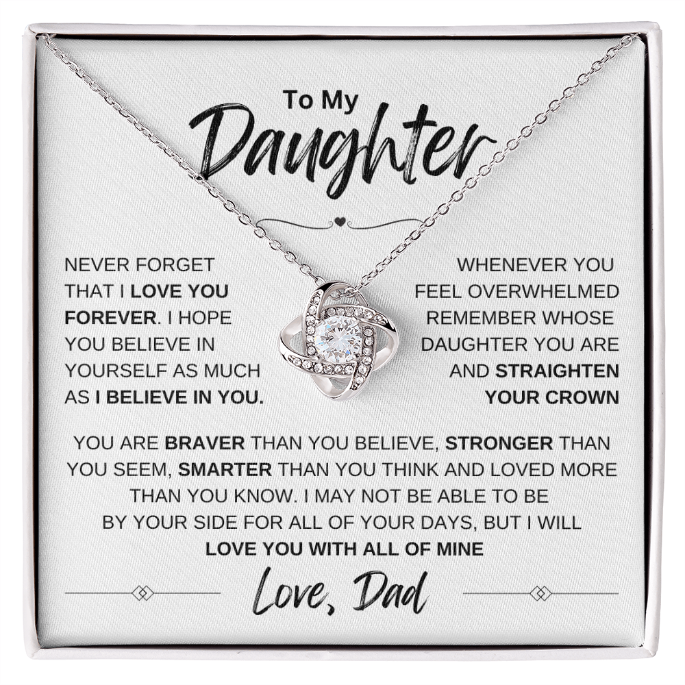 To My Daughter Love knot Necklace | Never Forget That I Love You | Daughter From Dad