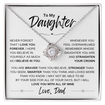 To My Daughter Love knot Necklace | Never Forget That I Love You | Daughter From Dad