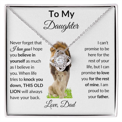 To My Daughter From Dad | Love Knot Necklace | Special Occasion Gift
