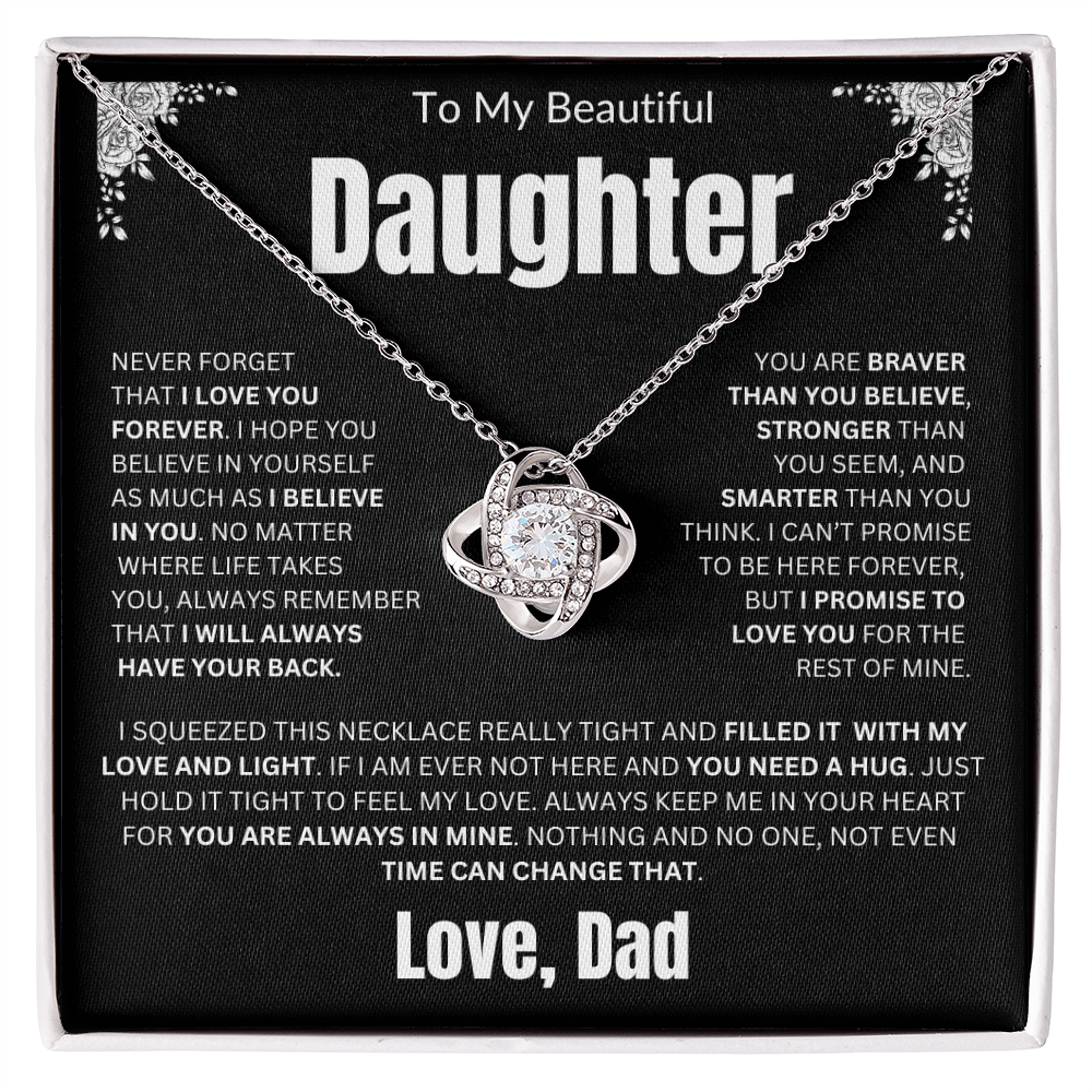 To My Daughter | Never Forget I Love You Forever | Love knot Necklace