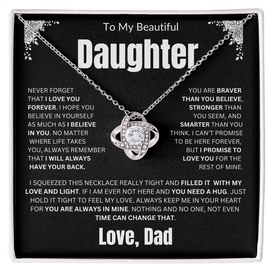 To My Daughter | Never Forget I Love You Forever | Love knot Necklace
