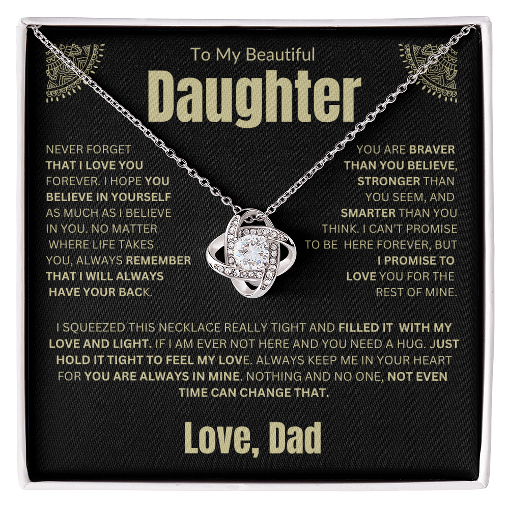 To My Daughter | Never Forget I Love You Forever | Love knot Necklace