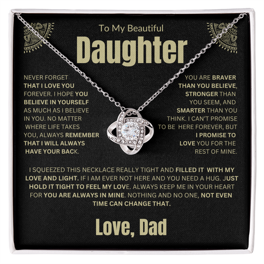 To My Daughter | Never Forget I Love You Forever | Love knot Necklace