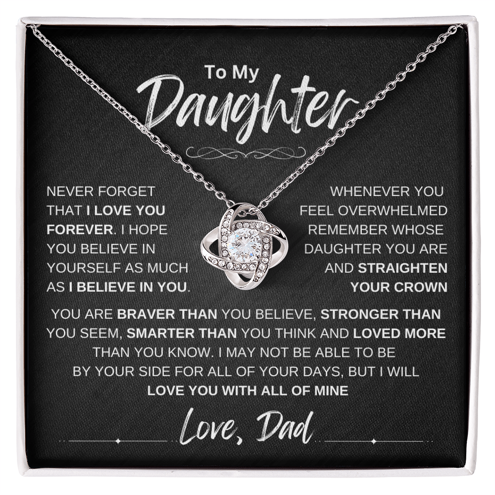 To My Daughter Love knot Necklace | Never Forget That I Love You Daughter From Dad