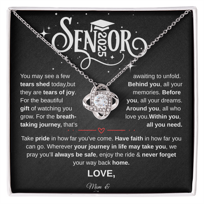 Personalized Senior 2025 | Take Pride in How Far You've Come| Love Knot Necklace