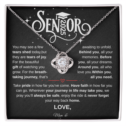 Personalized Senior 2025 | Take Pride in How Far You've Come| Love Knot Necklace