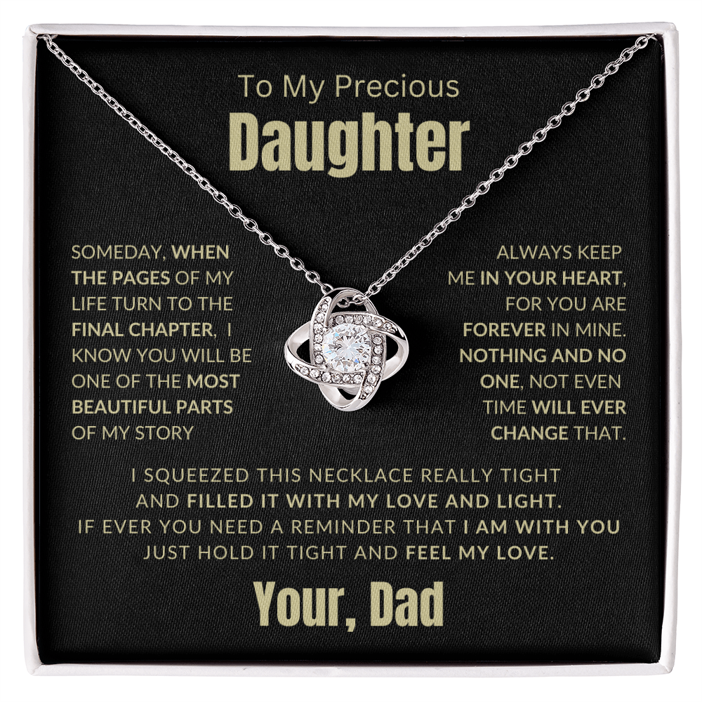 To My Daughter | Someday, When the Pages Of My Life Turn | Love knot Necklace