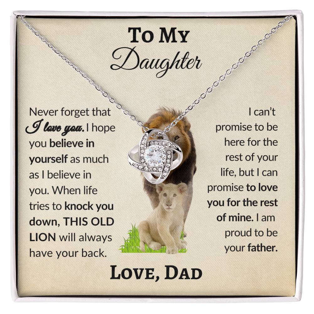 To My Daughter From Dad | Love Knot Necklace | Special Occasion Gift