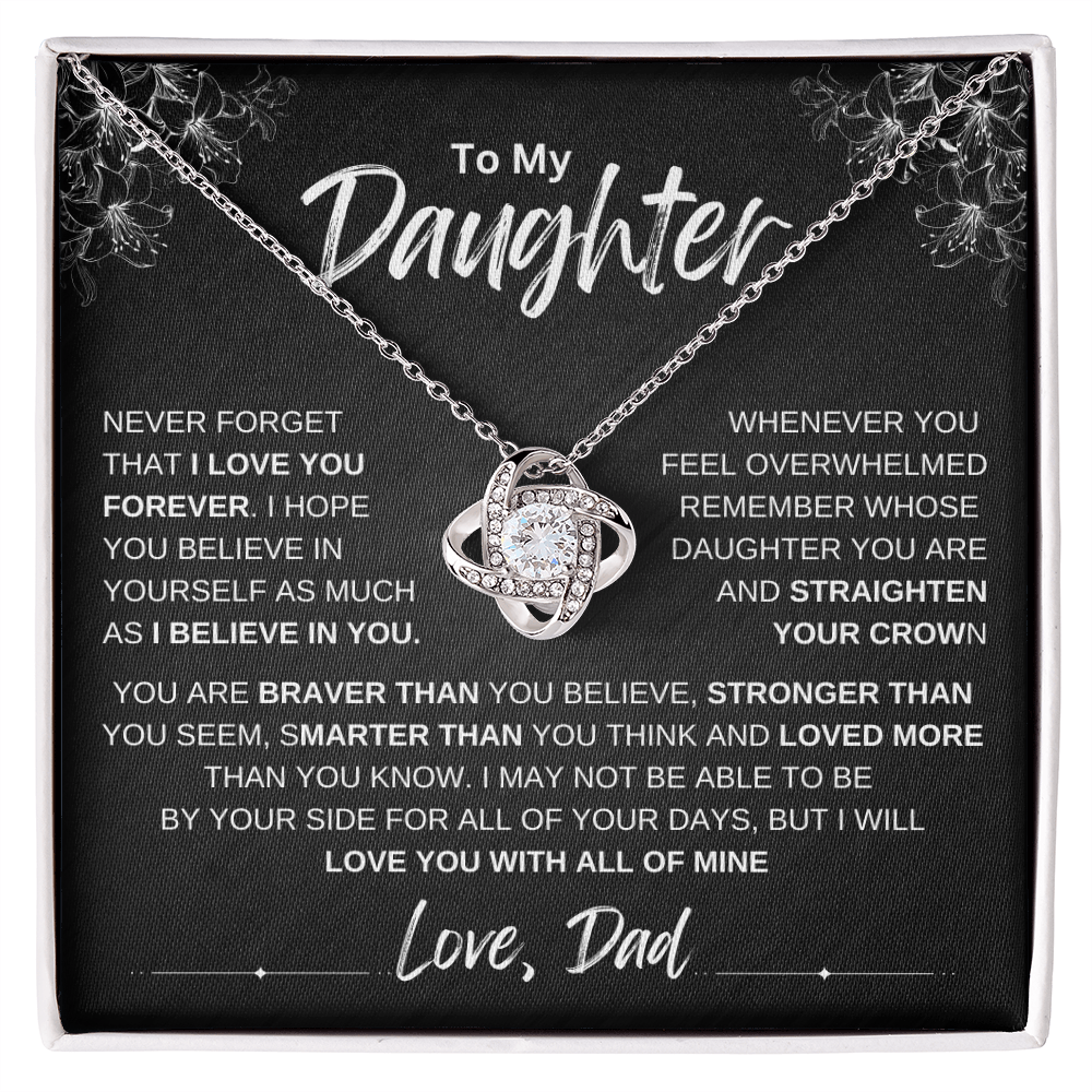 To My Daughter Love knot Necklace | Never Forget That I Love You Daughter From Dad