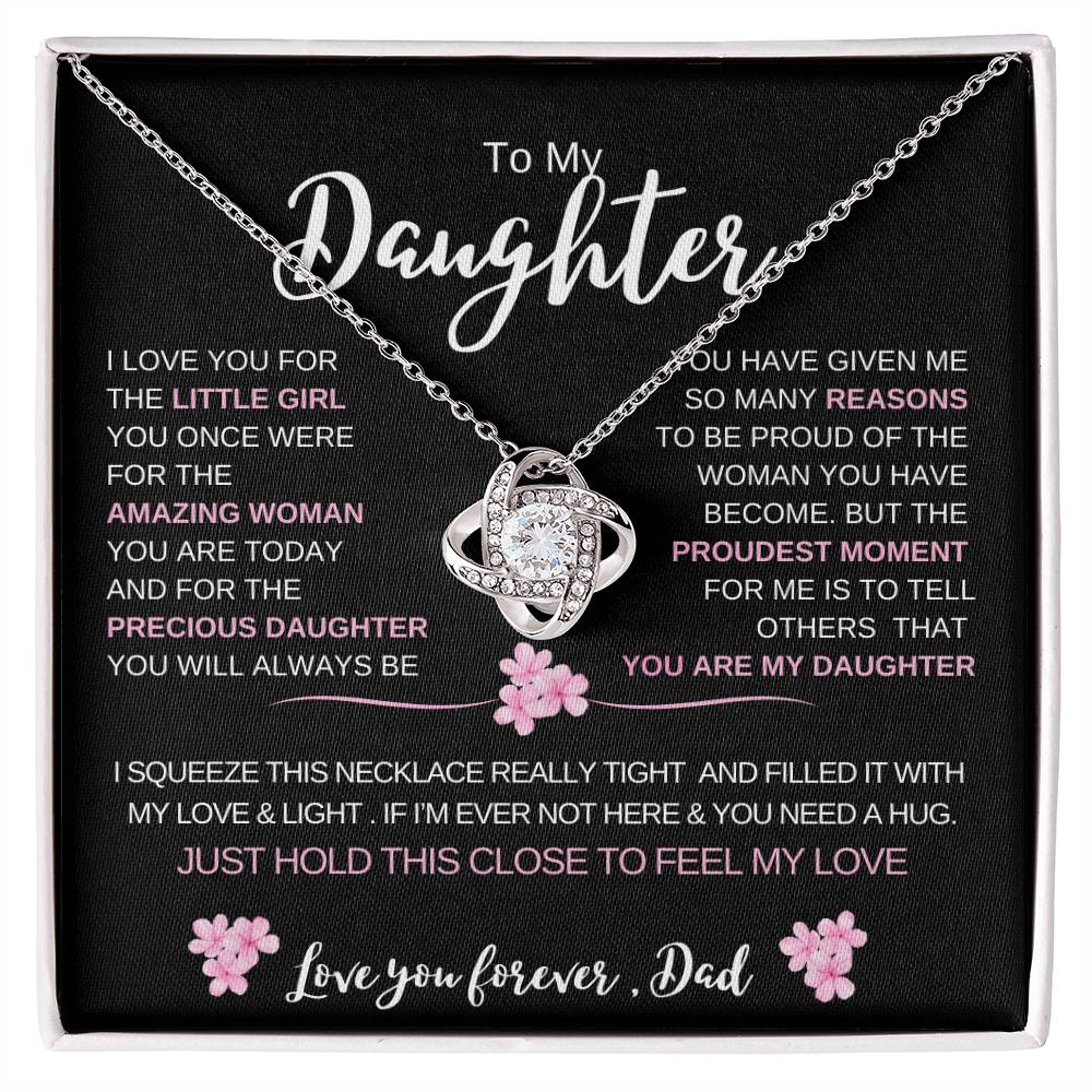 To My Daughter From Dad |  Love knot Necklace | Perfect Daughter Gift