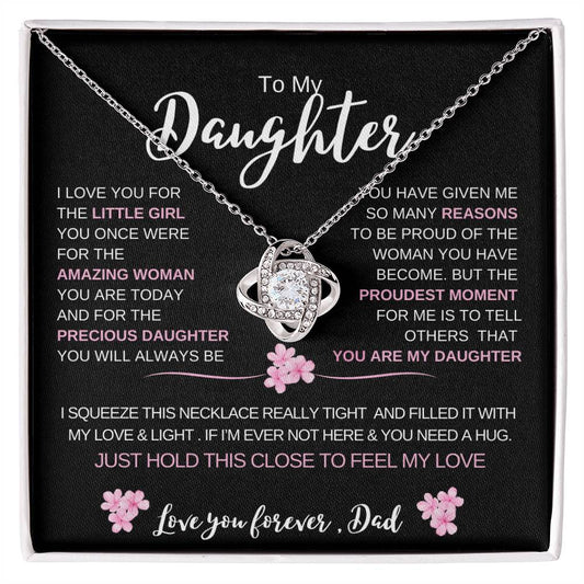 To My Daughter From Dad |  Love knot Necklace | Perfect Daughter Gift