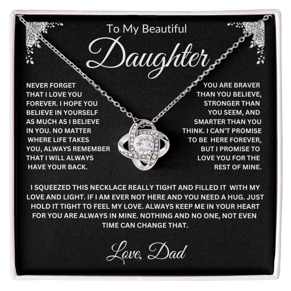 To My Daughter | Never Forget I love you | Love knot Necklace
