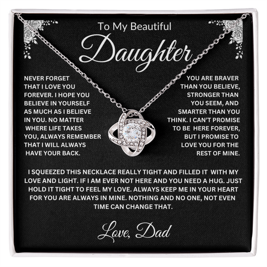 To My Daughter | Never Forget I love you | Love knot Necklace