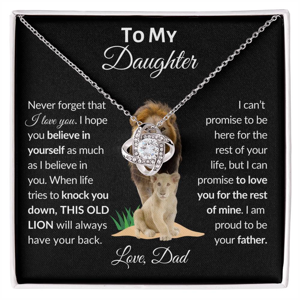To My Daughter From Dad | Love Knot Necklace | Special Occasion Gift