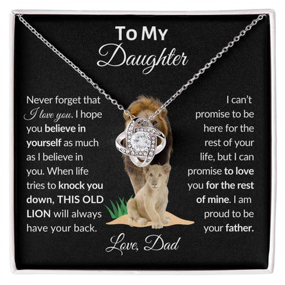 To My Daughter From Dad | Love Knot Necklace | Special Occasion Gift