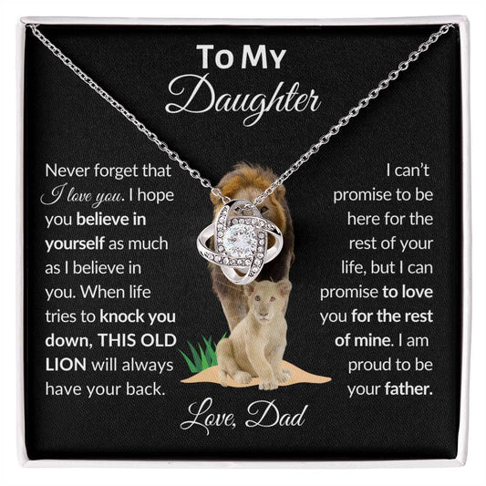 To My Daughter From Dad | Love Knot Necklace | Special Occasion Gift