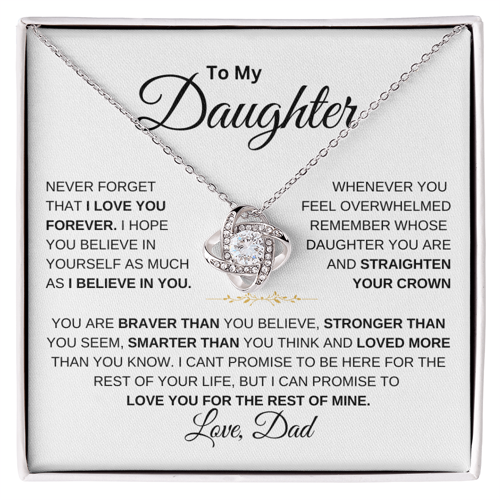 To My Daughter Love knot Necklace | Never Forget That I Love You Daughter From Dad