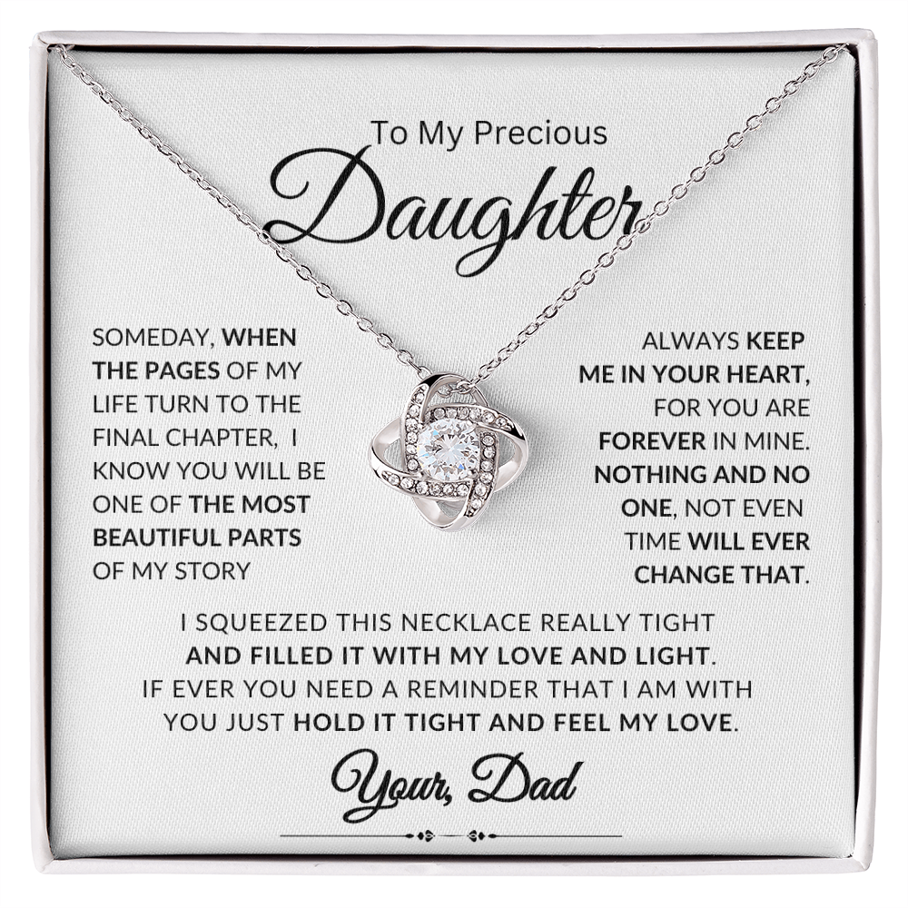 To My Daughter | Someday, When the Pages Of My Life Turn | Love knot Necklace