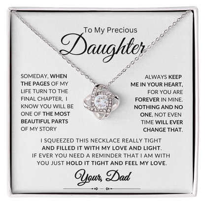 To My Daughter | Someday, When the Pages Of My Life Turn | Love knot Necklace