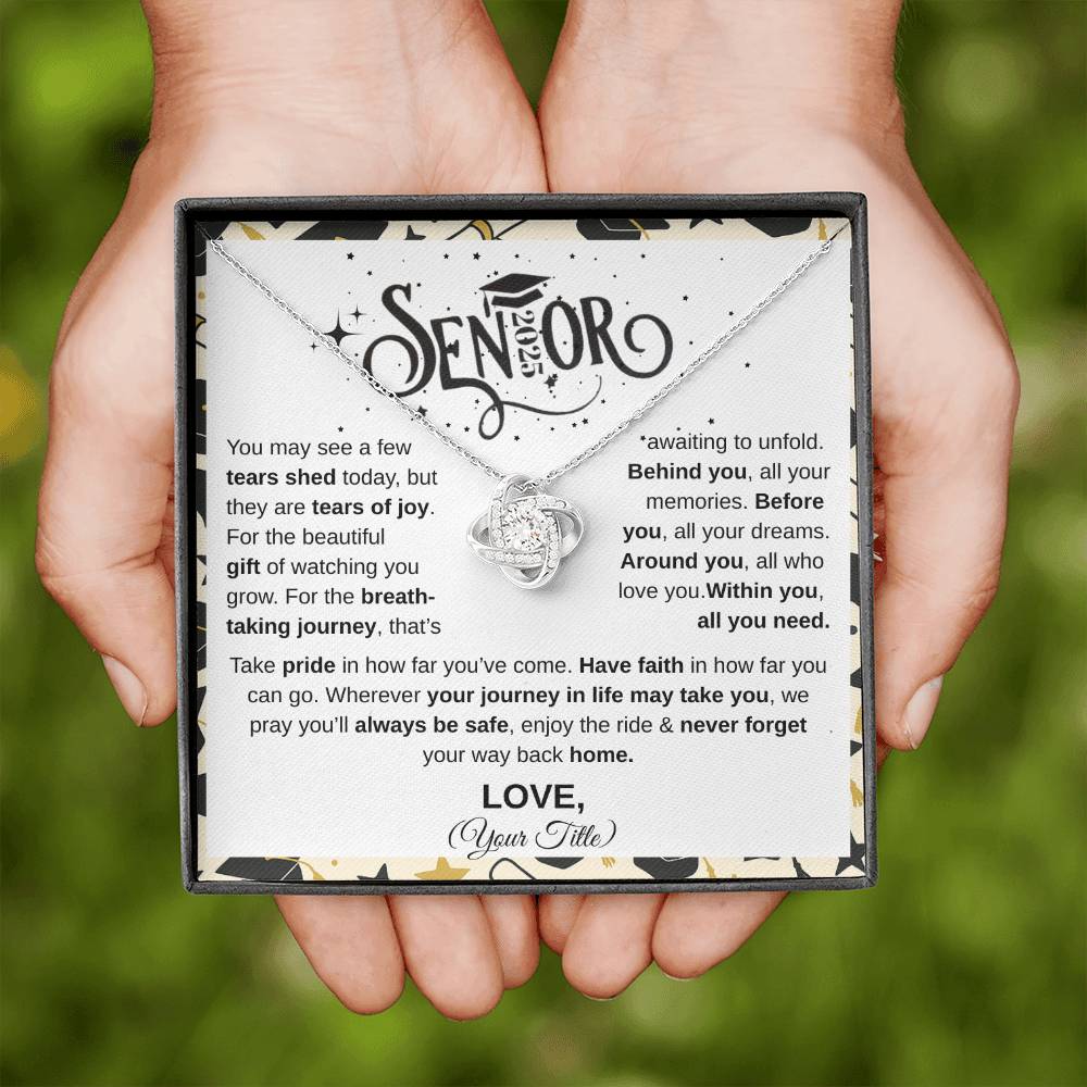 Senior 2025 | Take Pride In How Far You've  Come | Love Knot Necklace