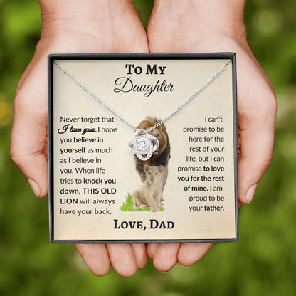 To My Daughter From Dad | Love Knot Necklace | Special Occasion Gift