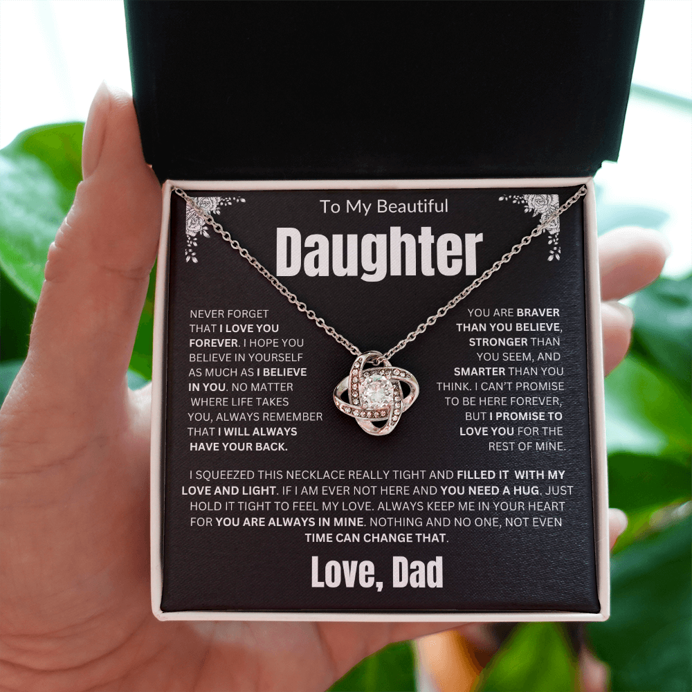 To My Daughter | Never Forget I Love You Forever | Love knot Necklace