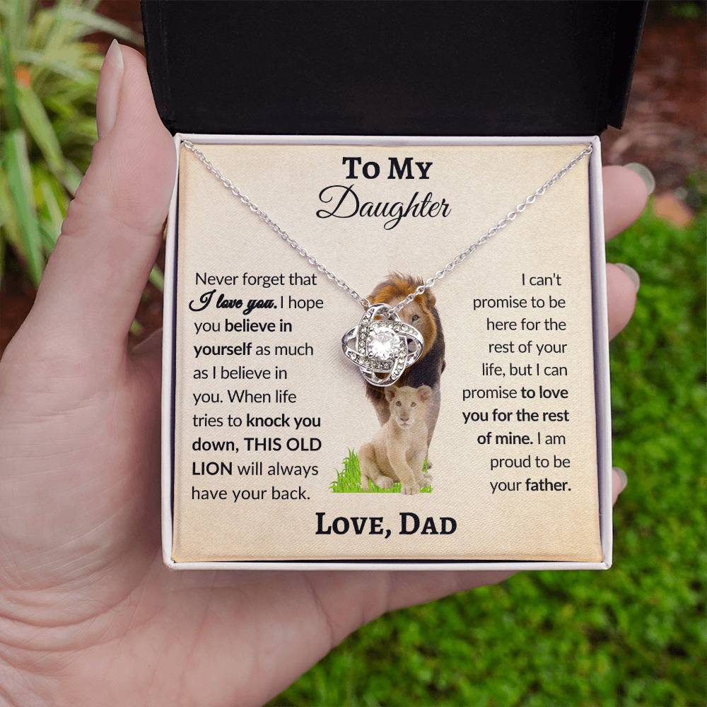 To My Daughter From Dad | Love Knot Necklace | Special Occasion Gift