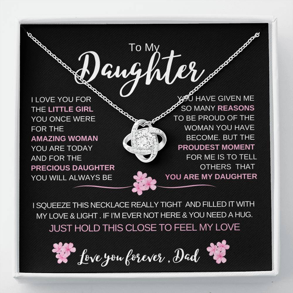 To My Daughter From Dad |  Love knot Necklace | Perfect Daughter Gift
