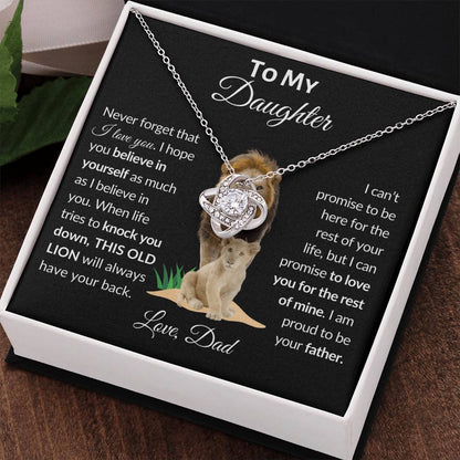 To My Daughter From Dad | Love Knot Necklace | Special Occasion Gift