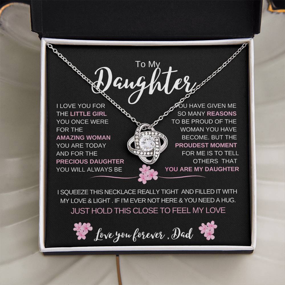 To My Daughter From Dad |  Love knot Necklace | Perfect Daughter Gift