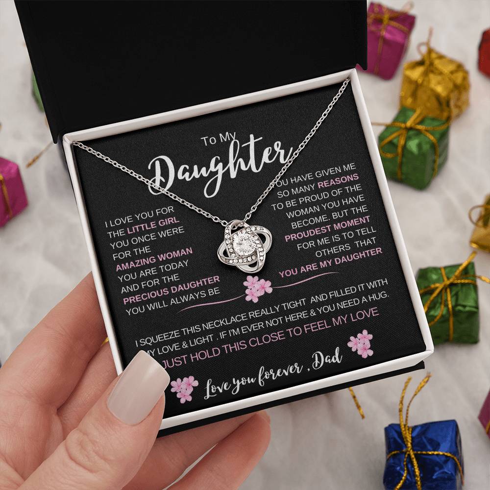 To My Daughter From Dad |  Love knot Necklace | Perfect Daughter Gift