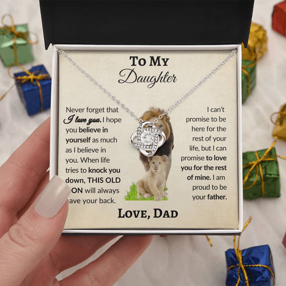 To My Daughter From Dad | Love Knot Necklace | Special Occasion Gift