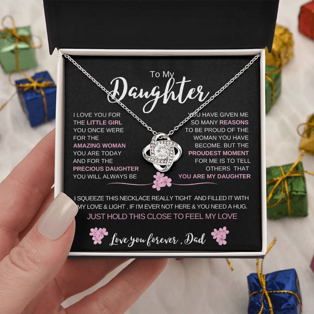 To My Daughter From Dad |  Love knot Necklace | Perfect Daughter Gift