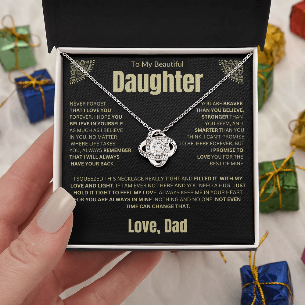 To My Daughter | Never Forget I Love You Forever | Love knot Necklace