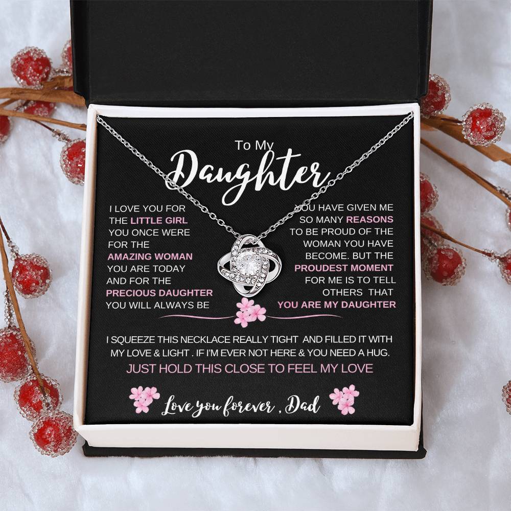 To My Daughter From Dad |  Love knot Necklace | Perfect Daughter Gift