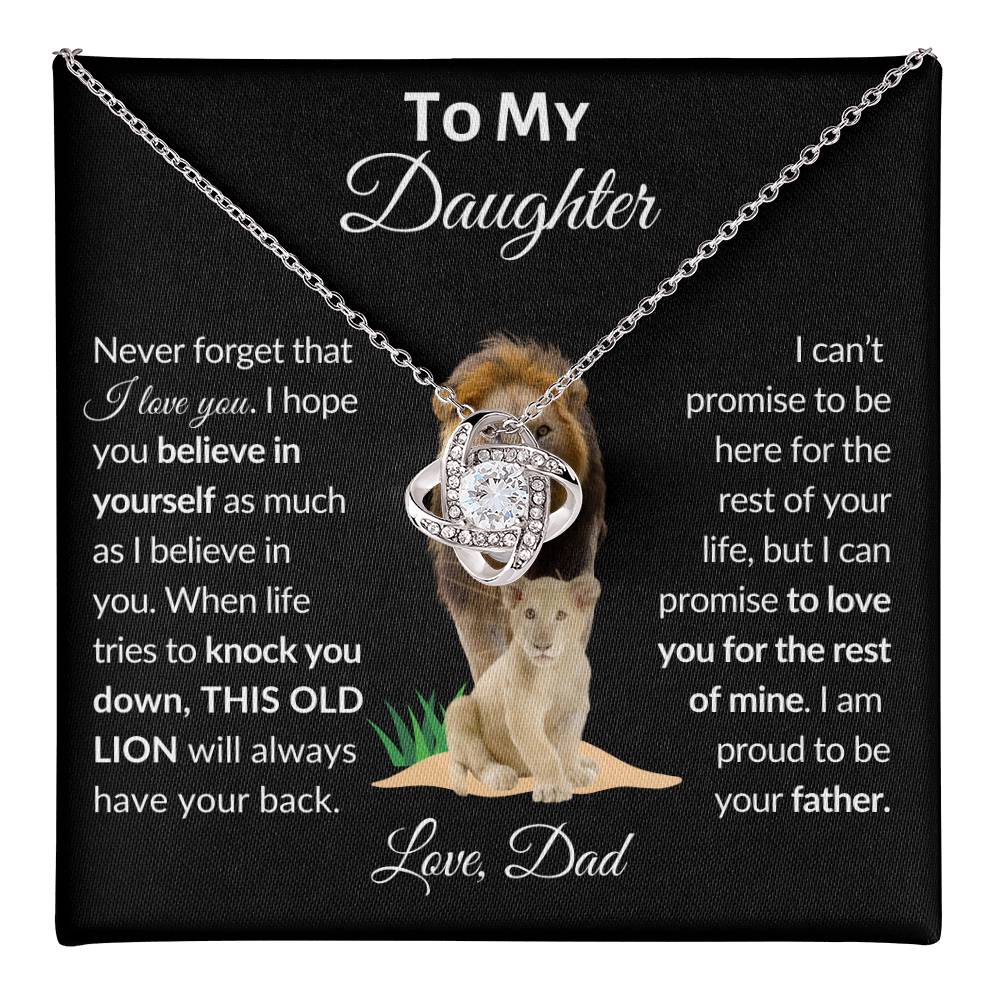 To My Daughter From Dad | Love Knot Necklace | Special Occasion Gift