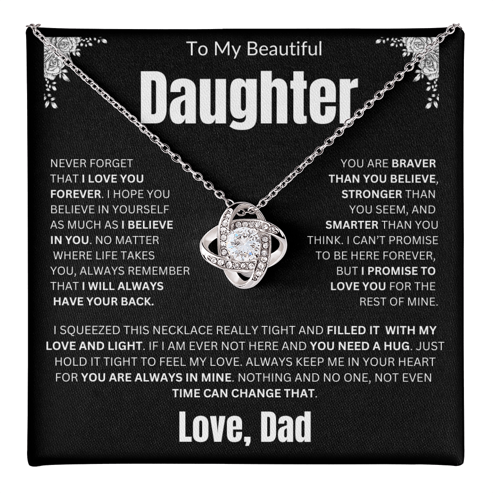 To My Daughter | Never Forget I Love You Forever | Love knot Necklace
