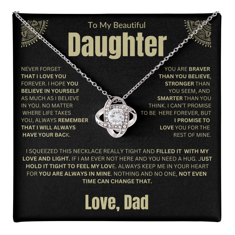 To My Daughter | Never Forget I Love You Forever | Love knot Necklace