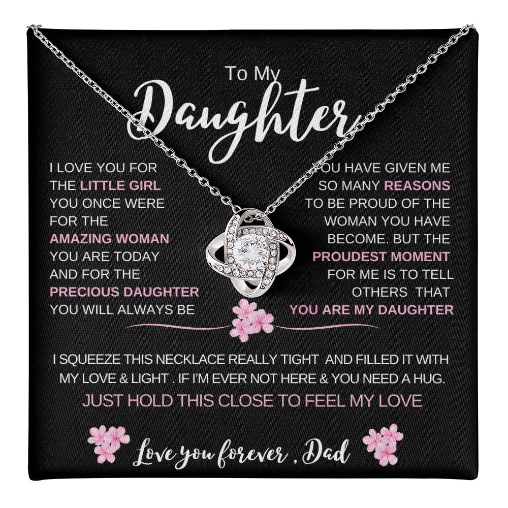 To My Daughter From Dad |  Love knot Necklace | Perfect Daughter Gift